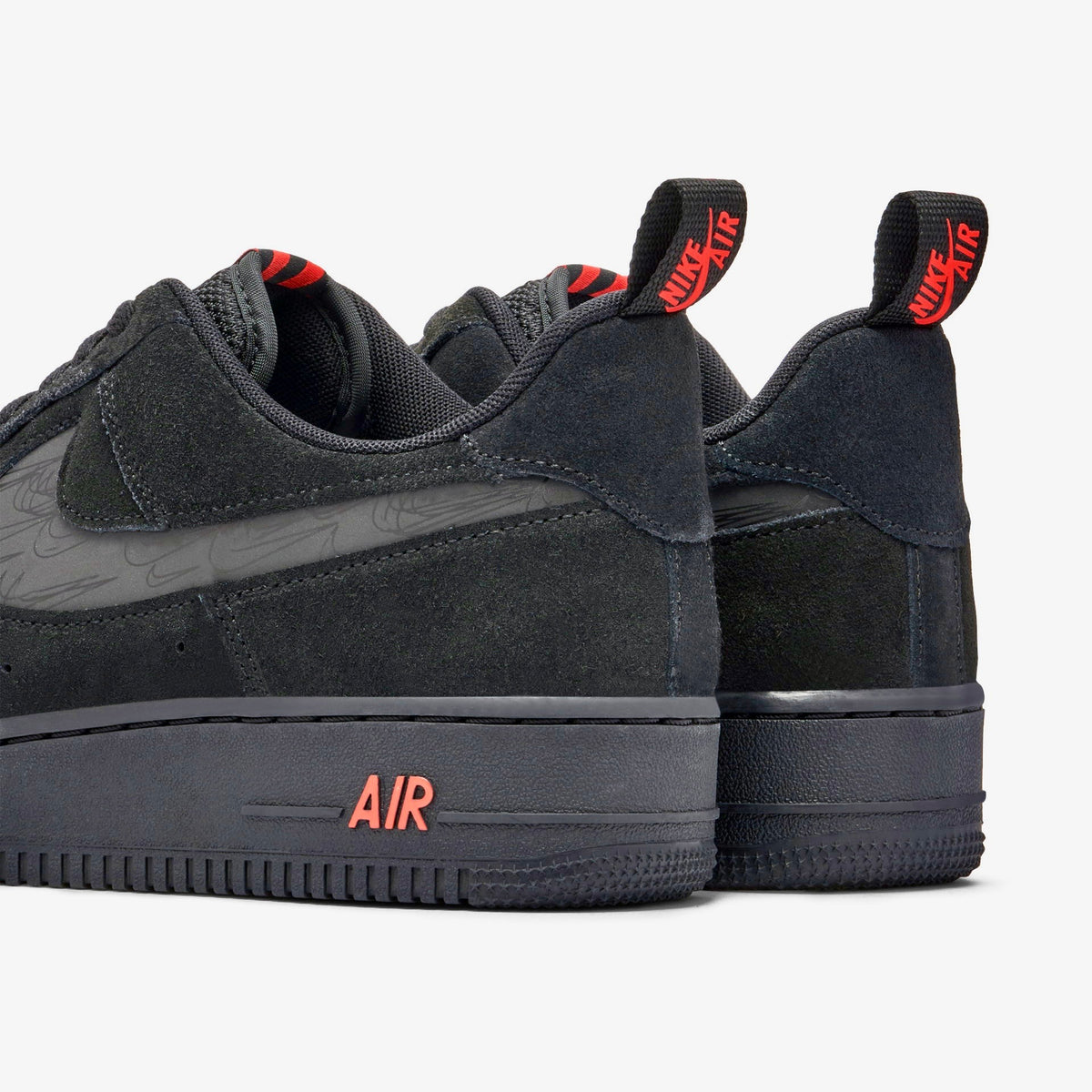 Nike Air Force 1 '07 LV8 
"Multi-Swoosh Black Crimson"