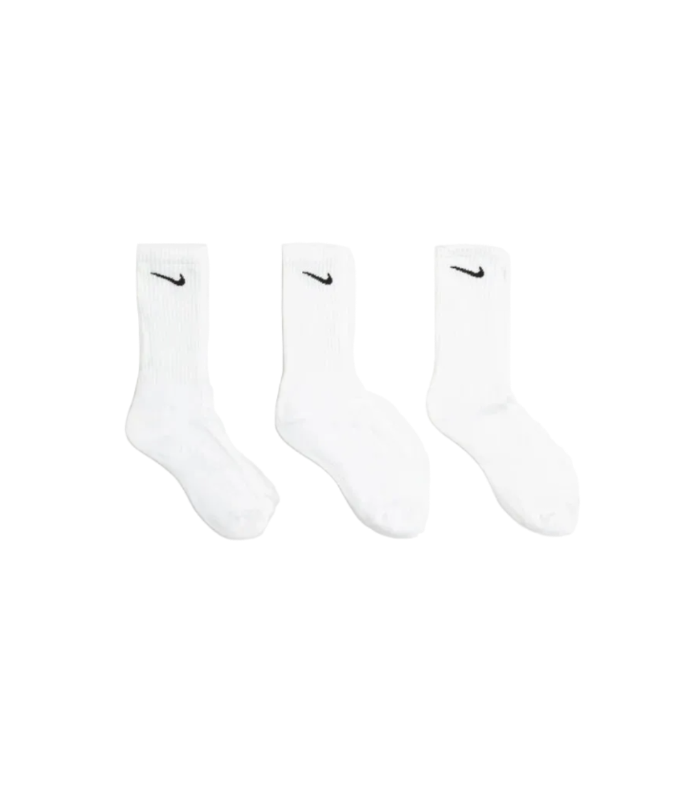 NIKE COTTON CUSHION CREW SOCK - 3 PACK White & Black