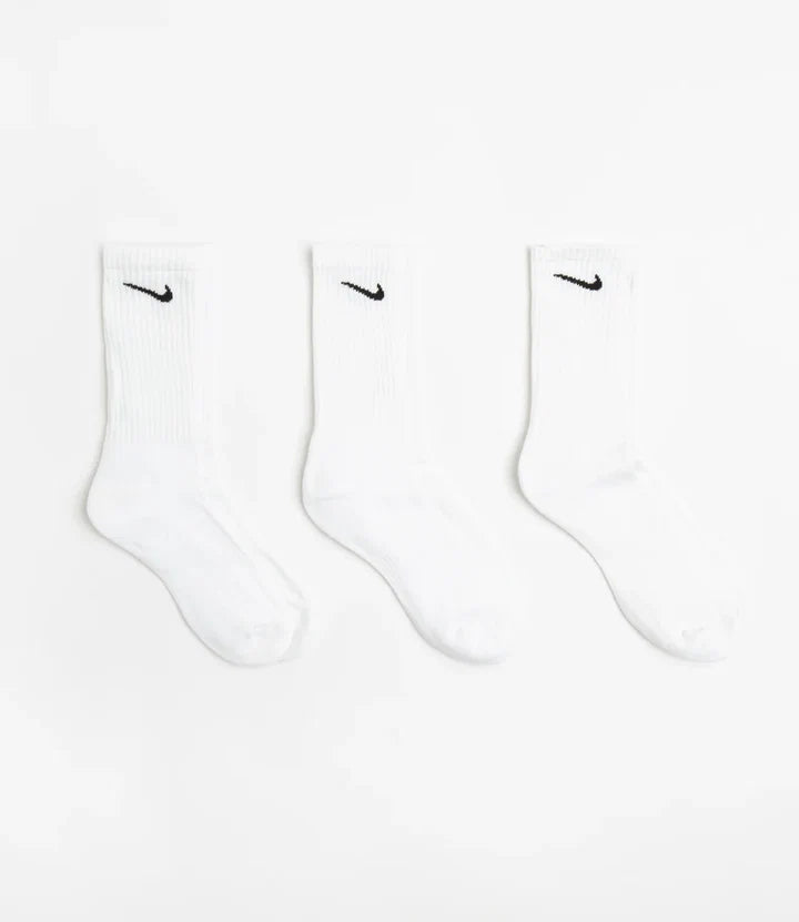 NIKE COTTON CUSHION CREW SOCK - 6 PACK White & Black
