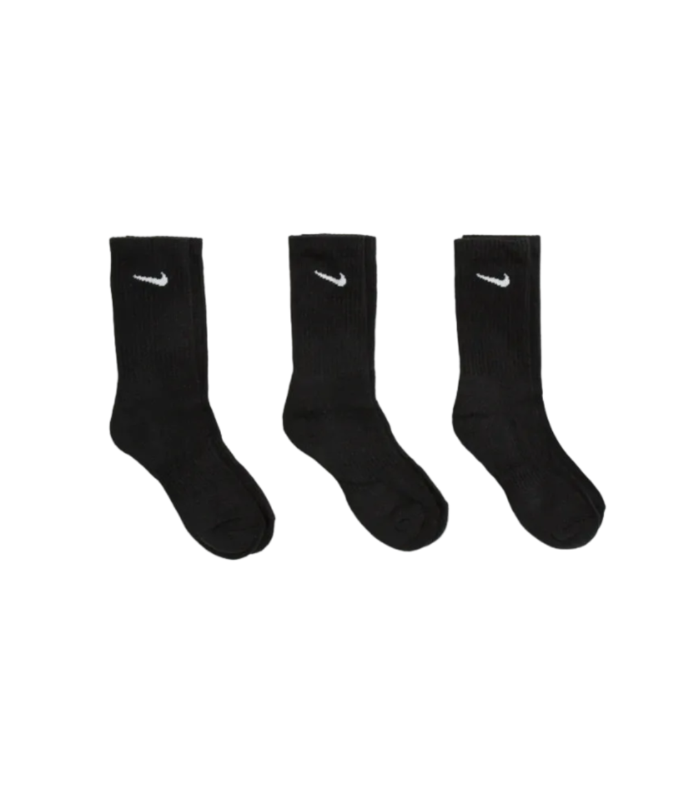 NIKE COTTON CUSHION CREW SOCK - 3 PACK Black & White