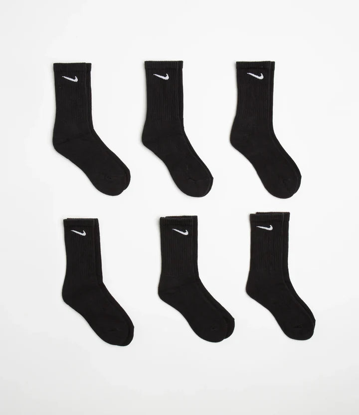 NIKE COTTON CUSHION CREW SOCK - 3 PACK Black & White