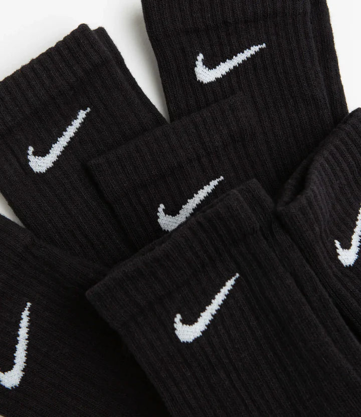 NIKE COTTON CUSHION CREW SOCK - 6 PACK Black & White