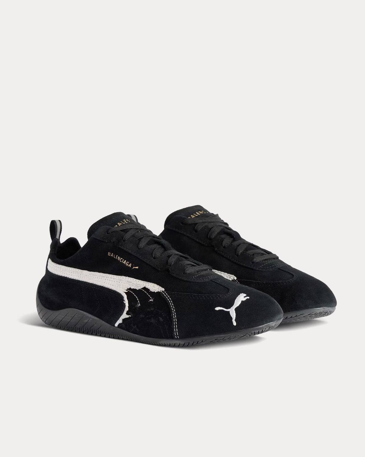 Puma x Balenciaga Speedcat Suede Distressed 'Black & White'