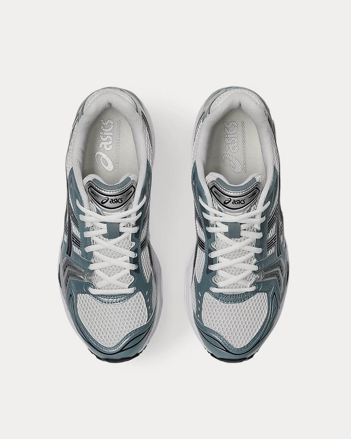 ASICS Gel-Kayano 14 rendered "White/Fjord Grey"