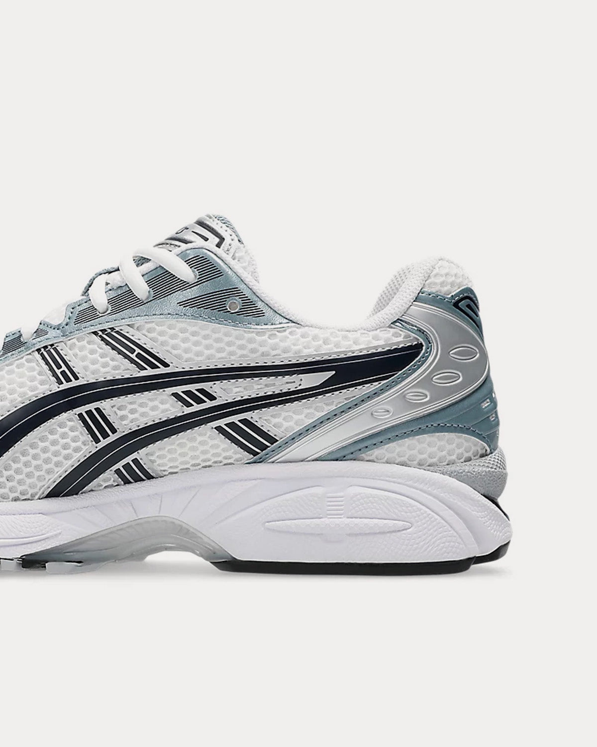 ASICS Gel-Kayano 14 rendered "White/Fjord Grey"