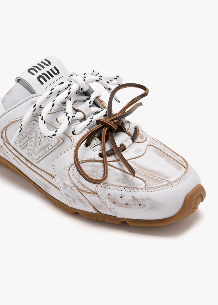 New Balance 530 SL x Miu Miu distressed-effect Mule in "White"