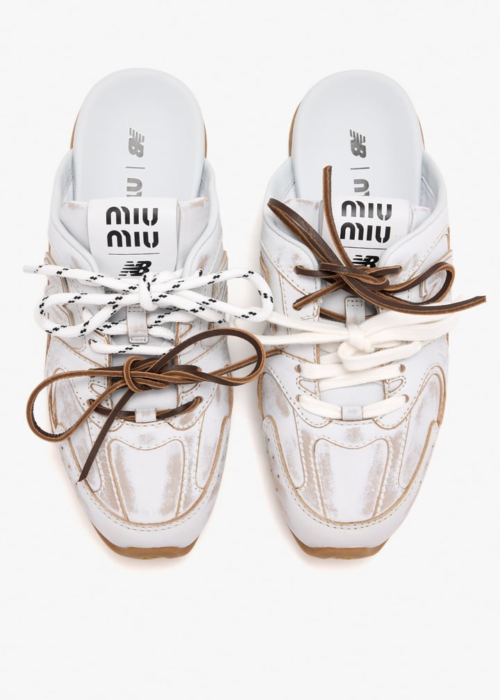 New Balance 530 SL x Miu Miu distressed-effect Mule in "White"