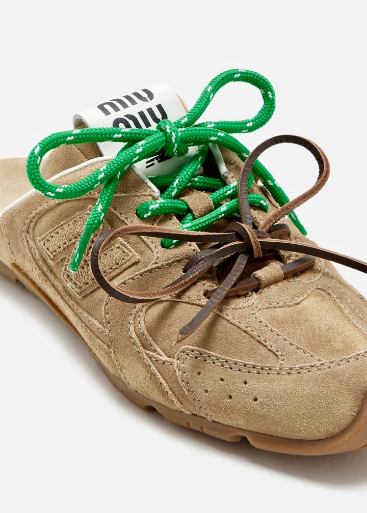 New Balance 530 SL Miu Miu "Faded Suede Mule in "Ecru"