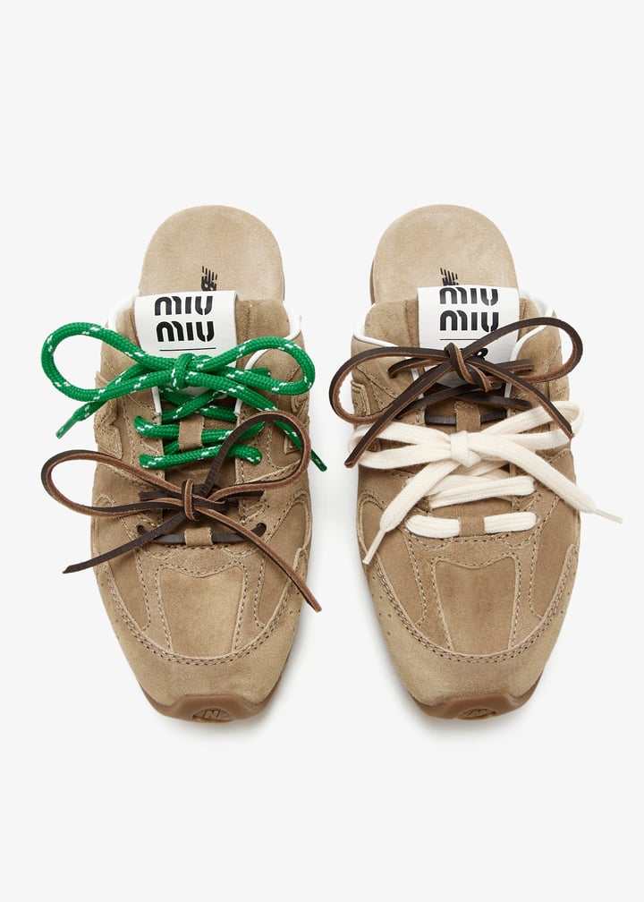 New Balance 530 SL Miu Miu "Faded Suede Mule in "Ecru"