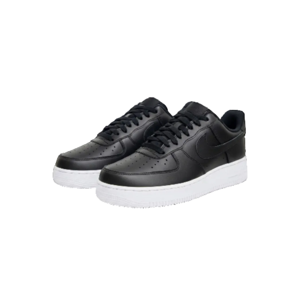 Nike Air Force 1 '07 "black leather upper with a contrasting white sole"