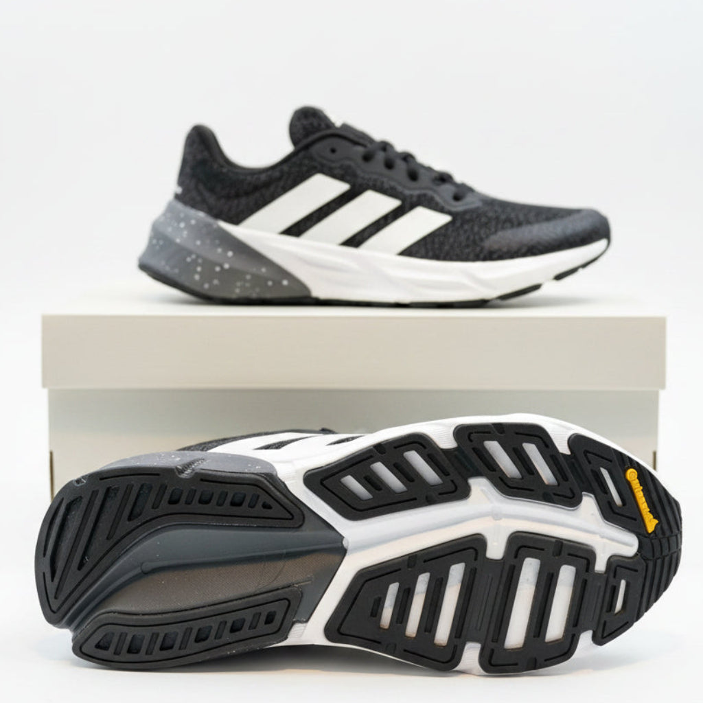 Adidas Adistar black & white with a speckled grey midsole