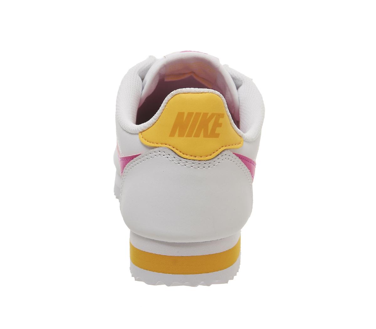 Nike Classic Cortez "White laser fuchsia and laser orange"