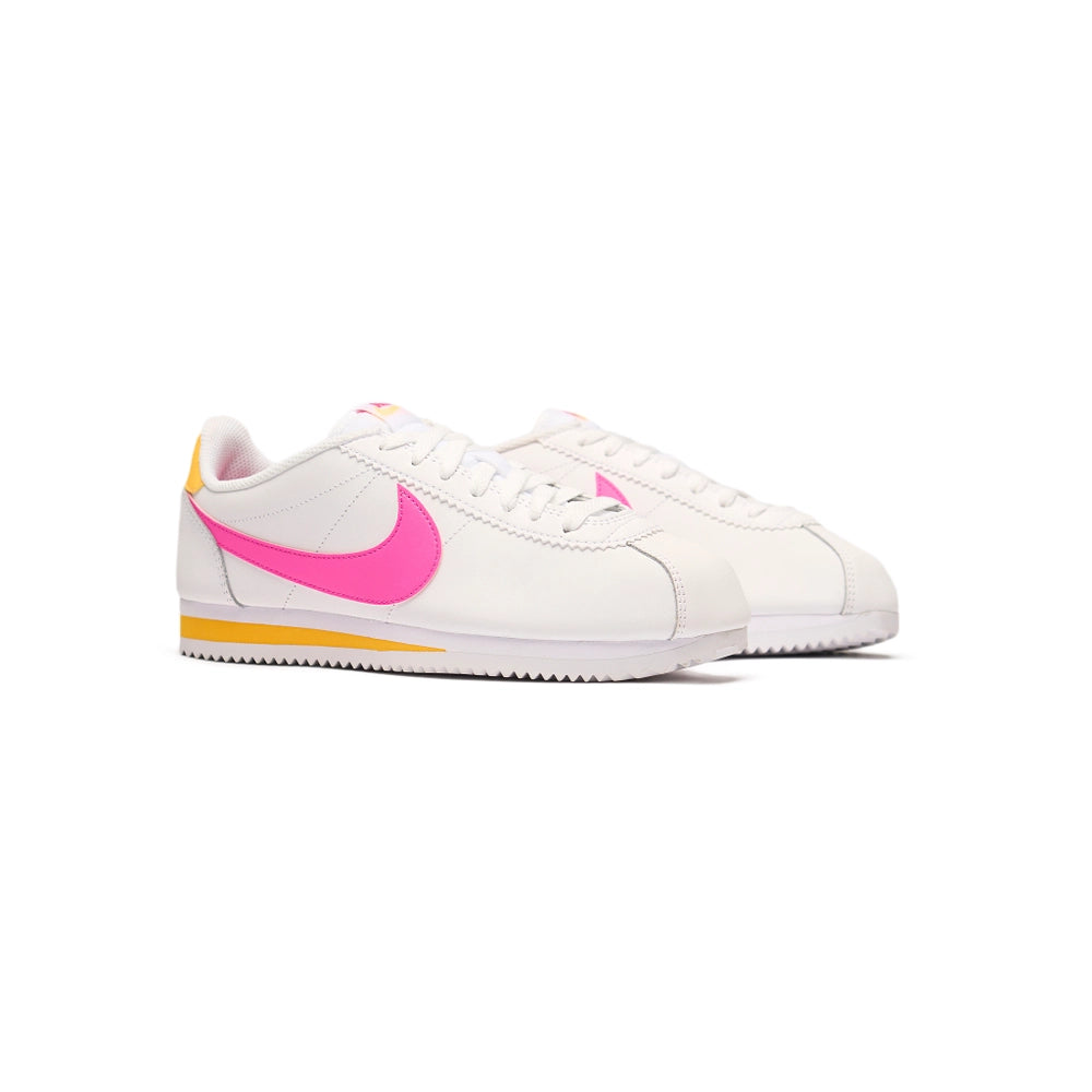 Nike Classic Cortez "White laser fuchsia and laser orange"