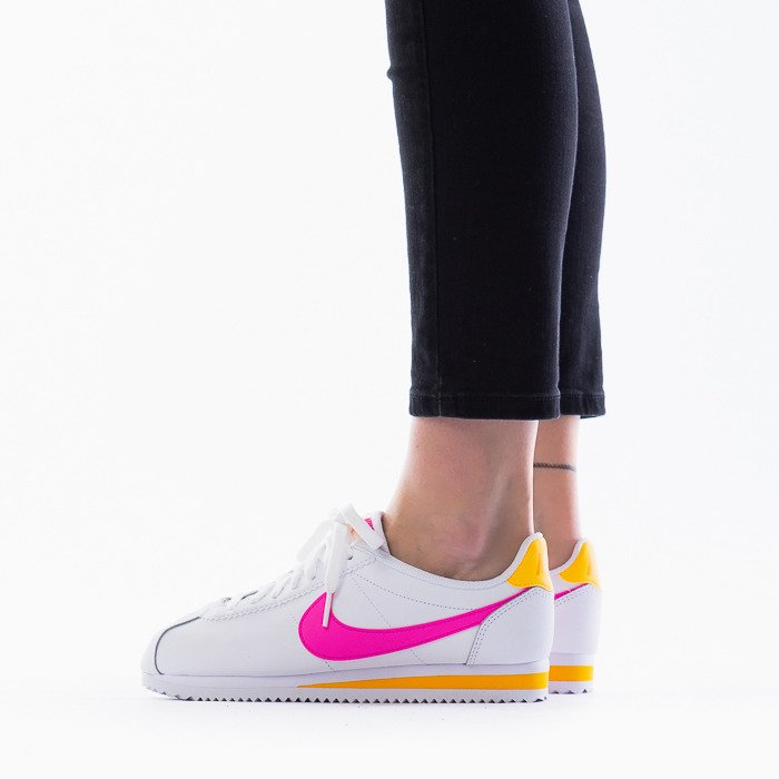 Nike Classic Cortez "White laser fuchsia and laser orange"