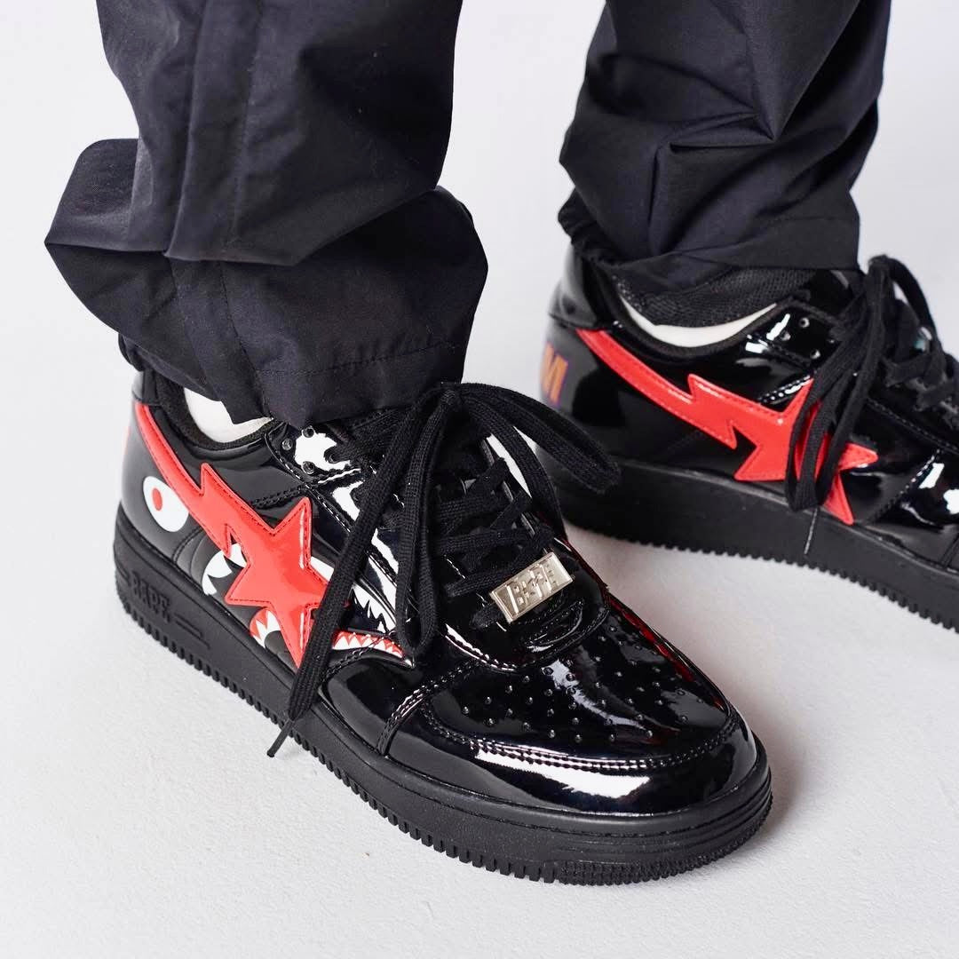 Bathing Ape Bapesta Low "Black Shark Face"