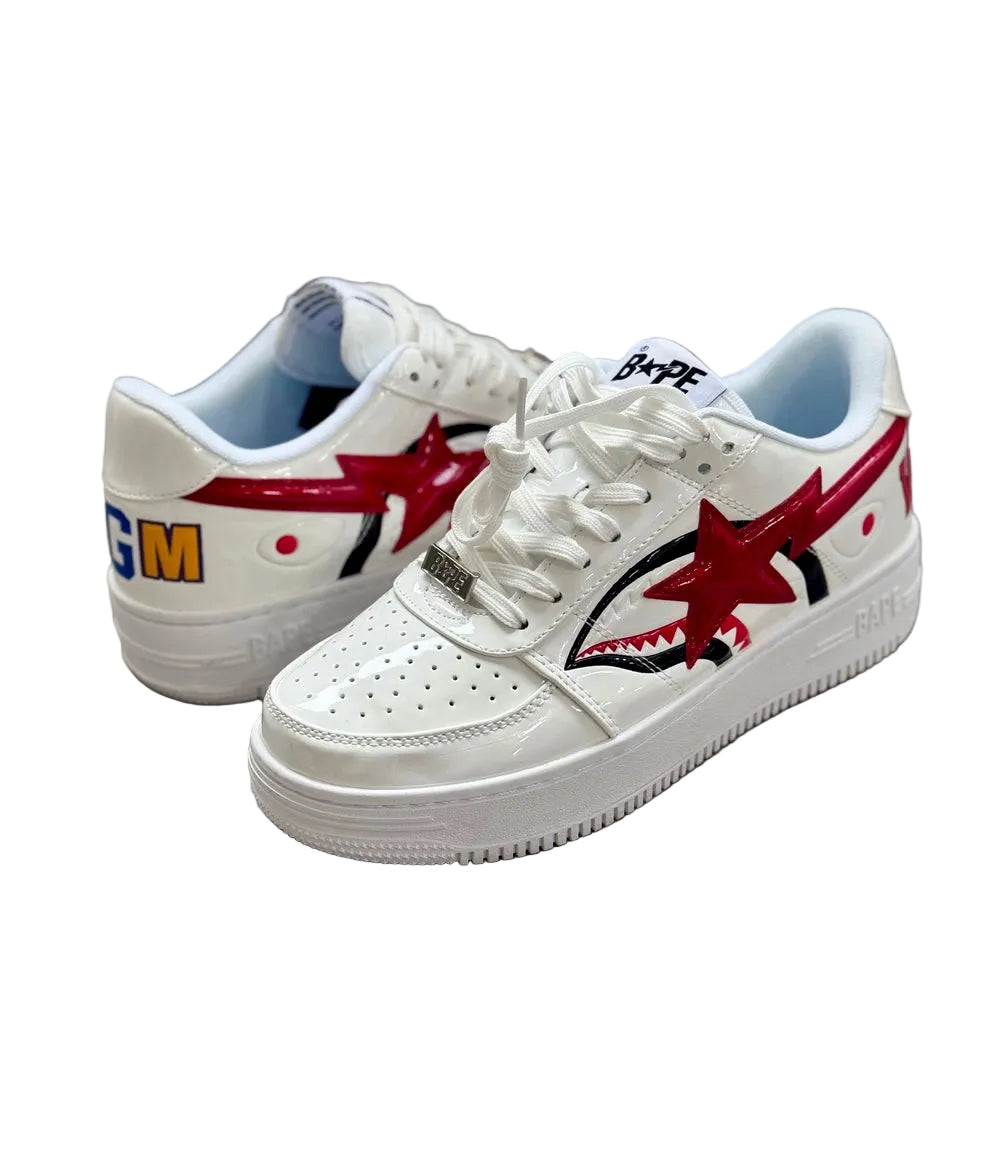 Bathing Ape Bapesta Low 
'White Shark Face'