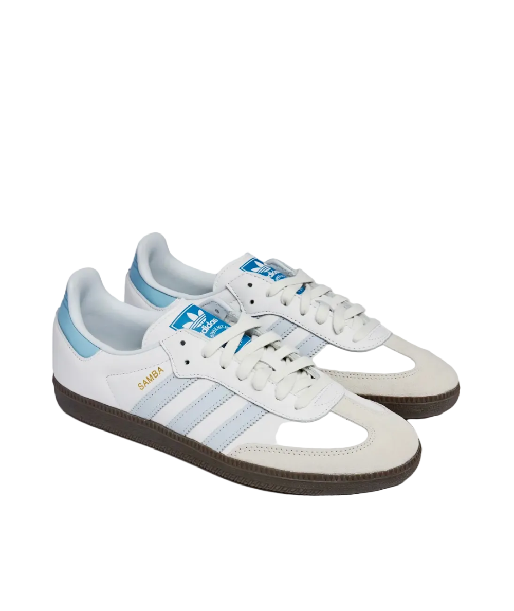 Adidas Samba OG sneaker in the popular "White - Halo Blue"