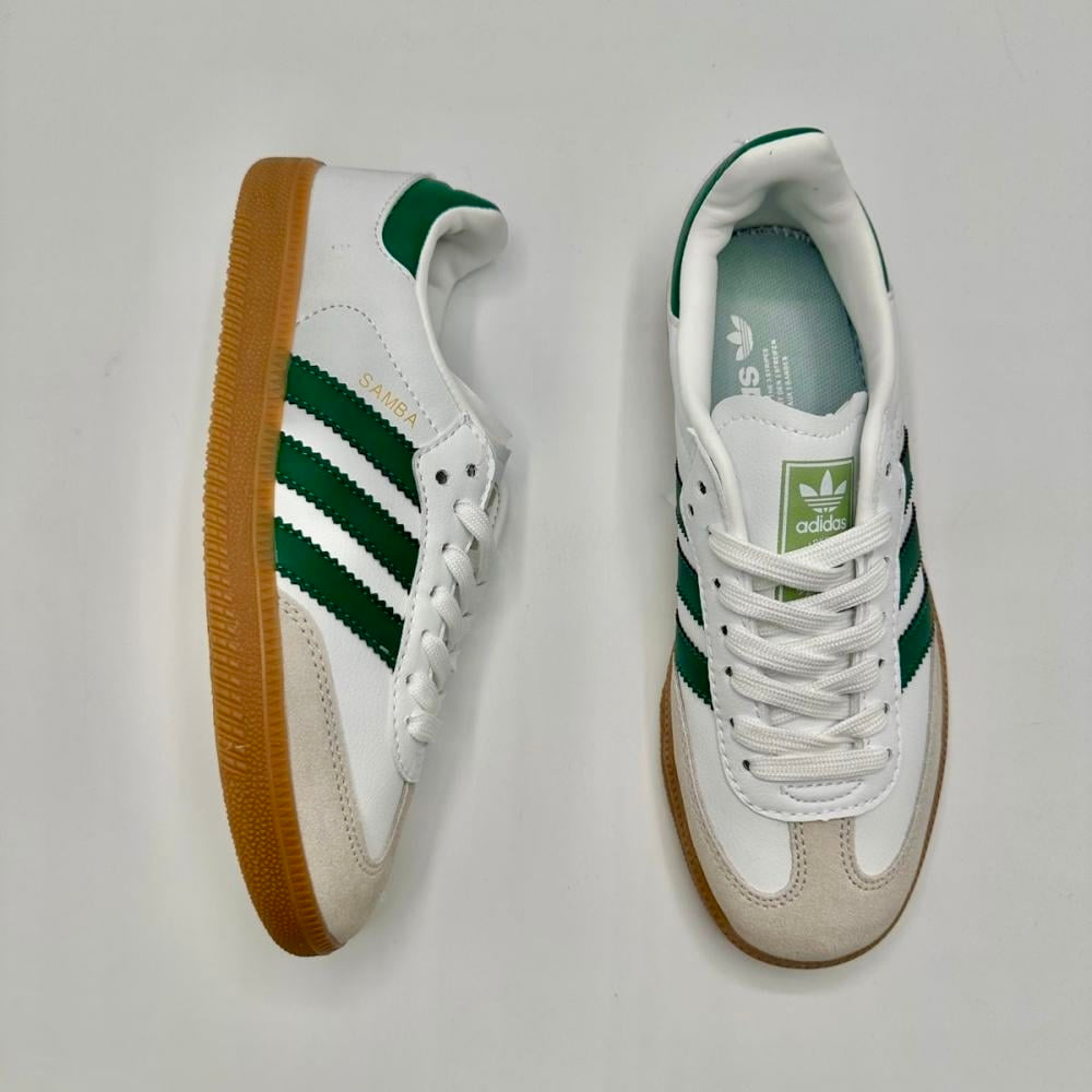 Adidas Samba OG sneaker 
Cloud White - Collegiate Green - GumMaterials