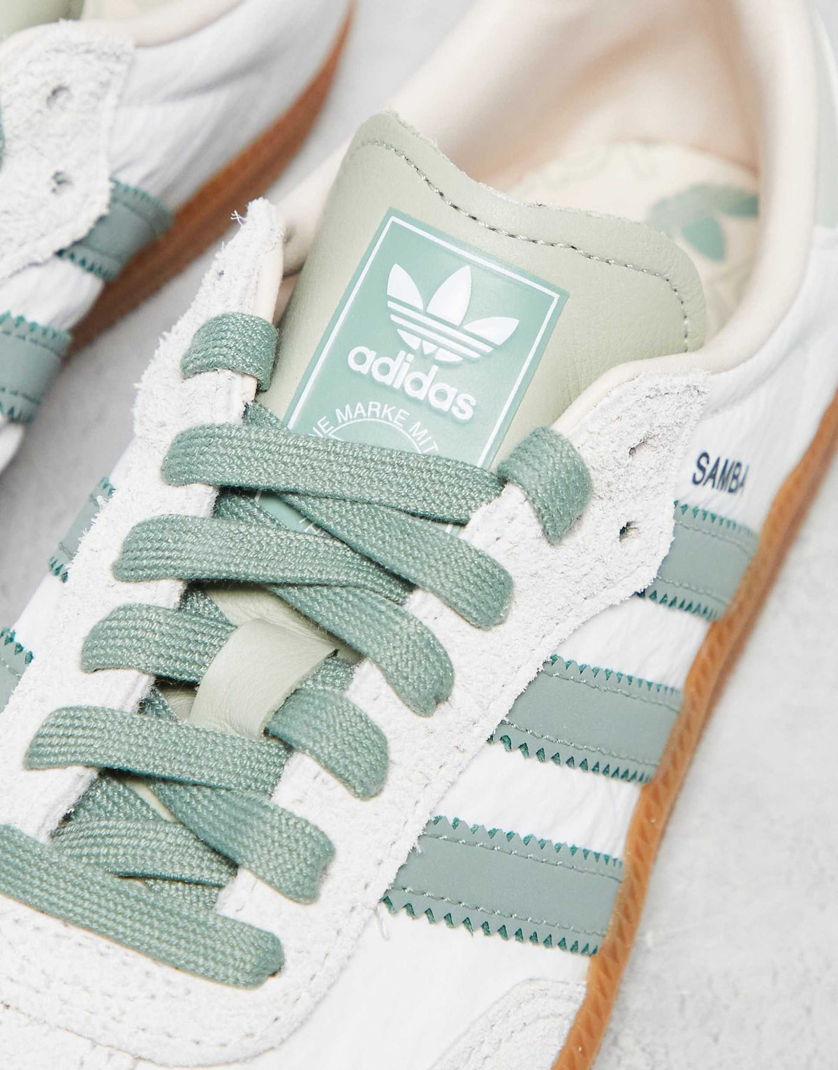 Adidas Samba OG in "Cloud White - Silver Green - Putty Mauve"