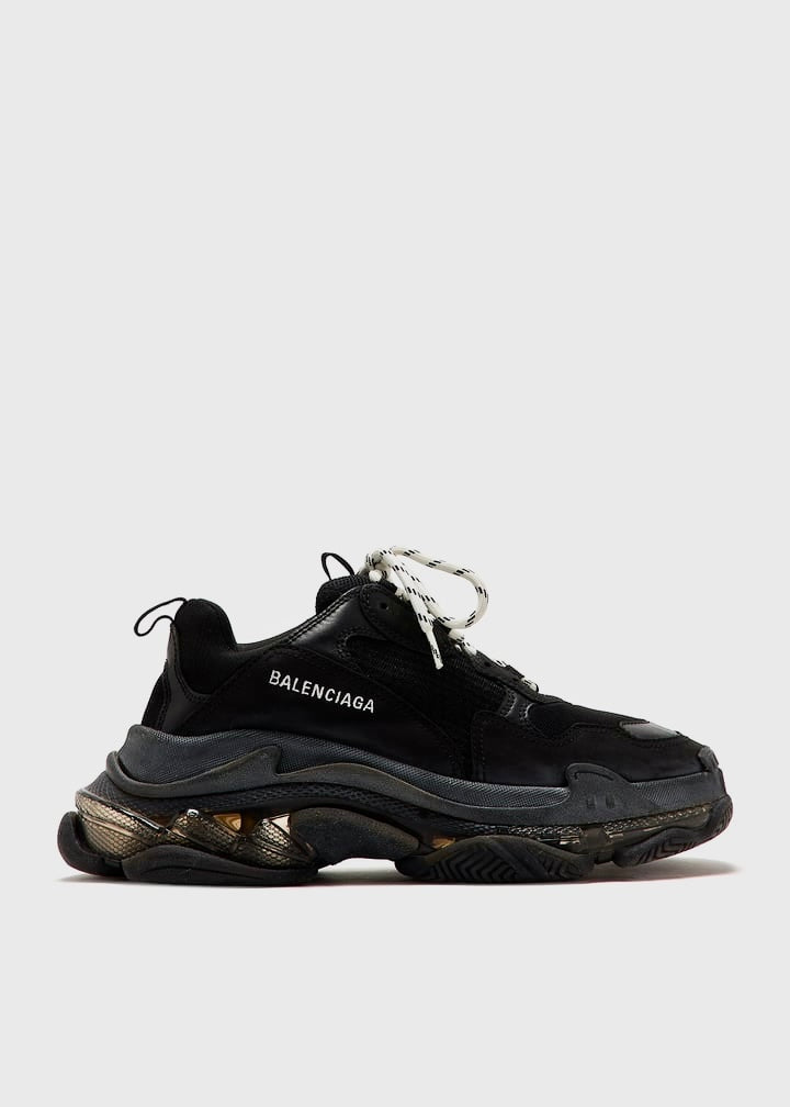 Balenciaga Triple S Clear Sole Sneaker in "black"