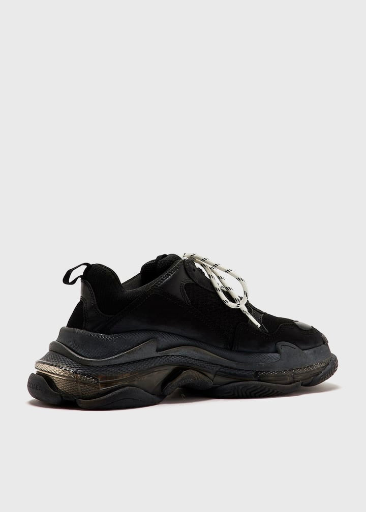 Balenciaga Triple S Clear Sole Sneaker in "black"