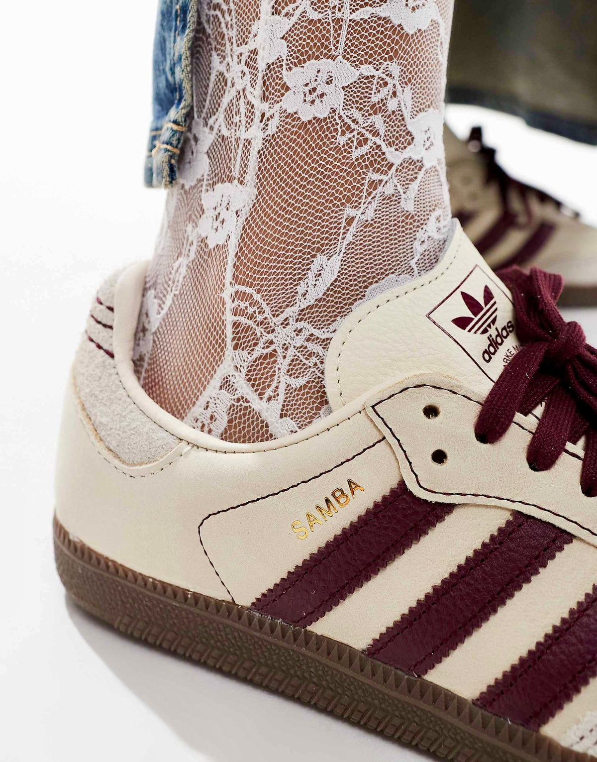 Adidas Samba OG "Wonder White-Maroon"