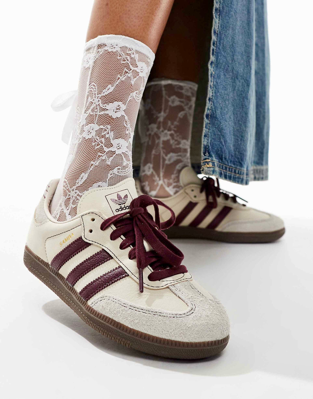 Adidas Samba OG "Wonder White-Maroon"
