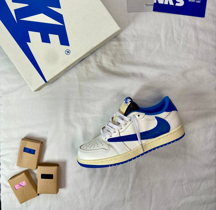 Nike Air Jordan 1 Retro Low OG Fragment x Travis Scott "Sail Military Blue"