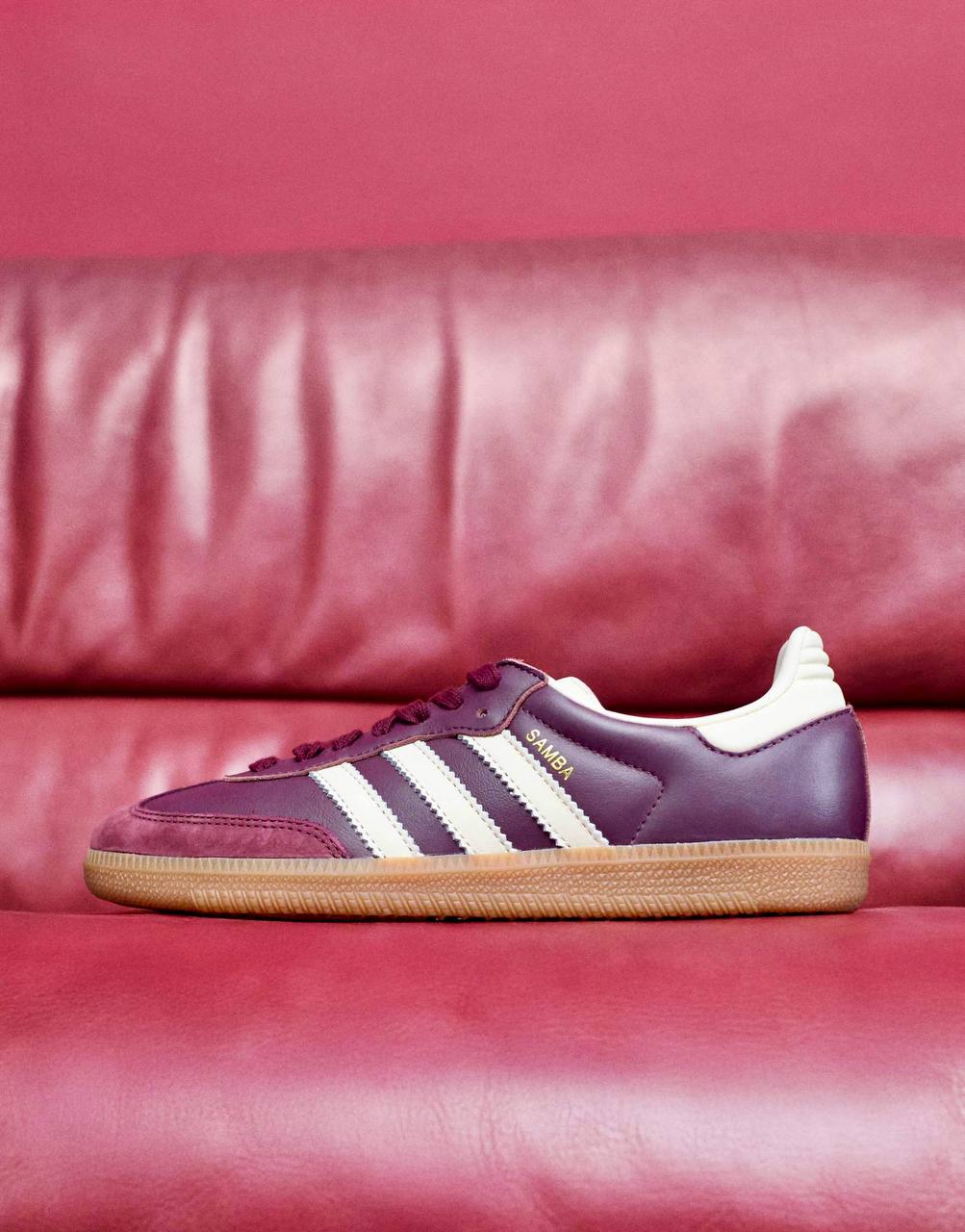 Adidas Samba OG Maroon-Cream White-Gold Metallic