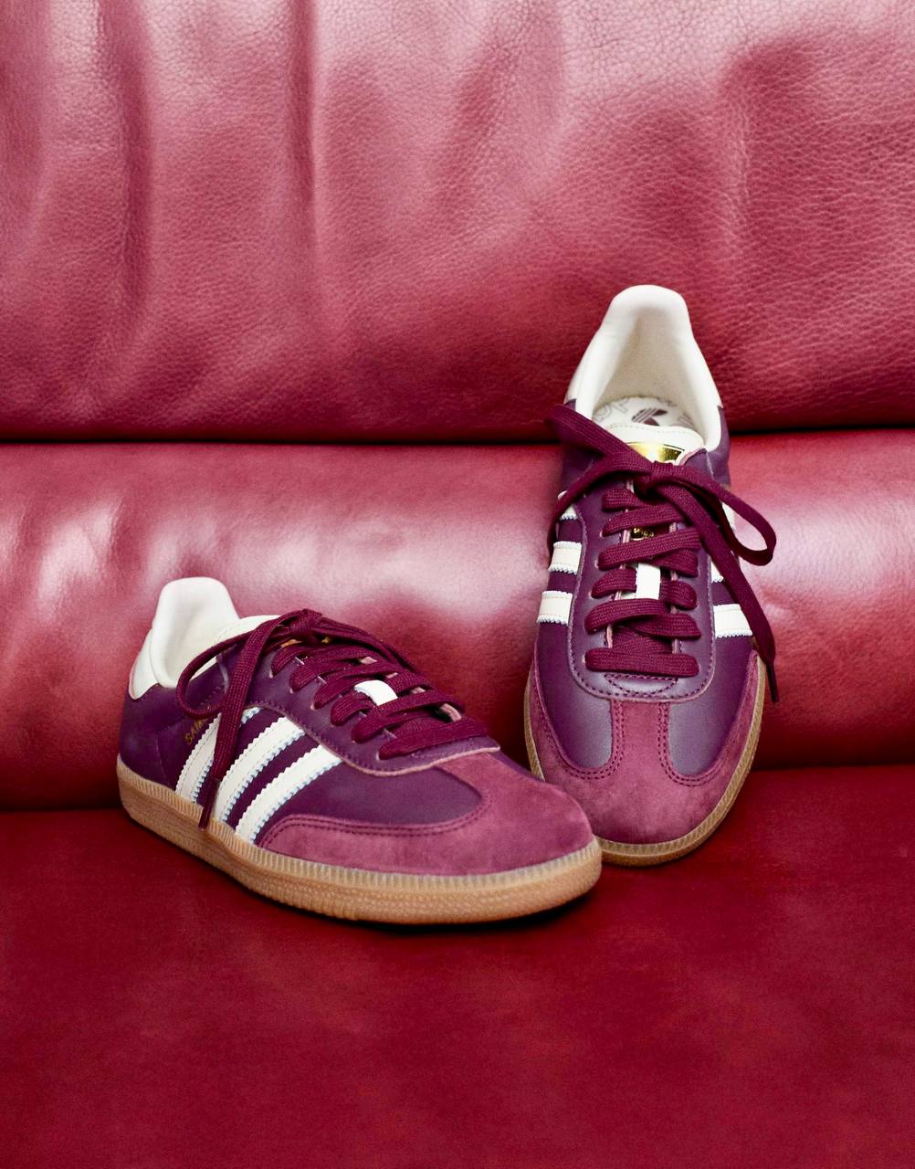 Adidas Samba OG Maroon-Cream White-Gold Metallic