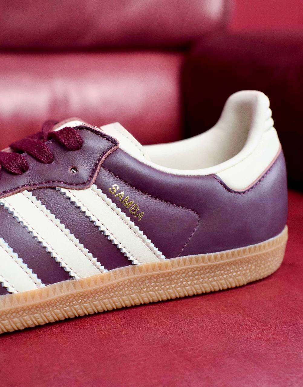 Adidas Samba OG Maroon-Cream White-Gold Metallic
