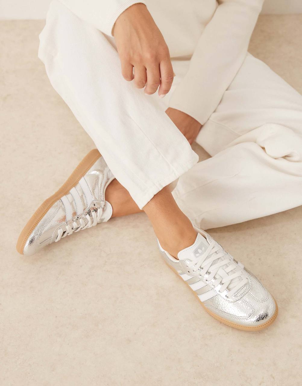 Adidas Samba OG "Metallic Silver Cracked"