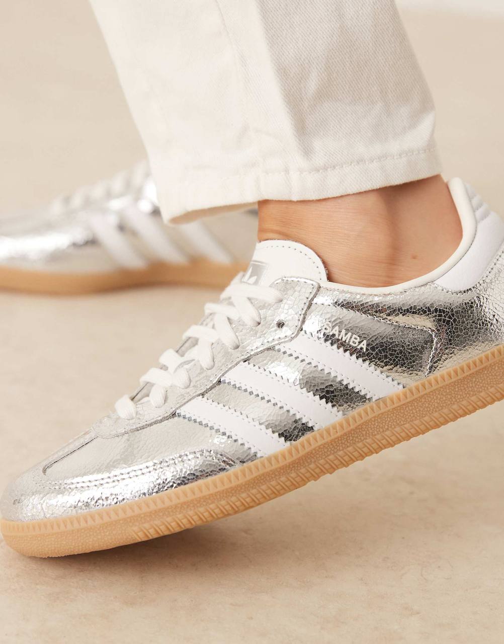 Adidas Samba OG "Metallic Silver Cracked"