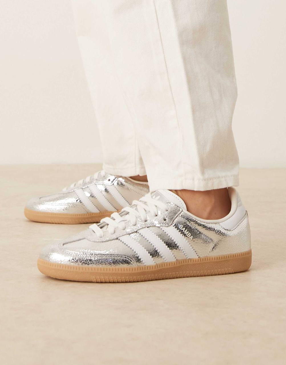 Adidas Samba OG "Metallic Silver Cracked"