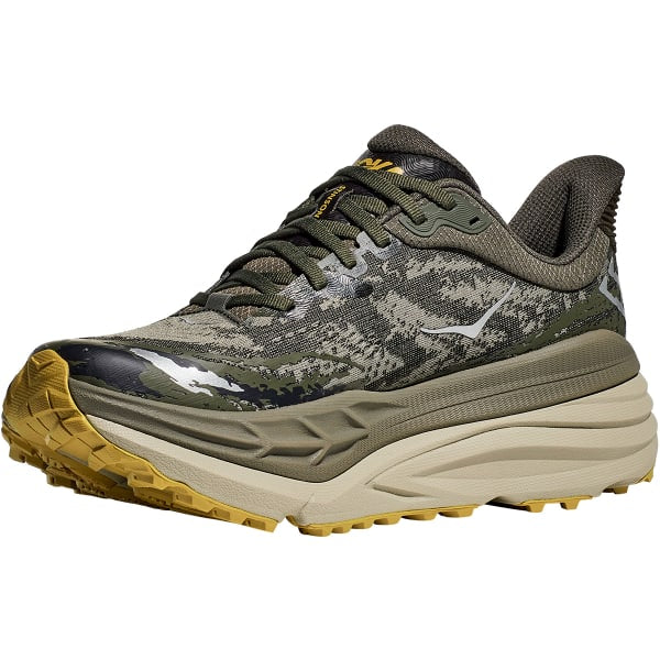 Hoka Stinson 7 colorway is identified as Olive Haze-Forest Cover.