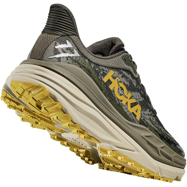 Hoka Stinson 7 colorway is identified as Olive Haze-Forest Cover.