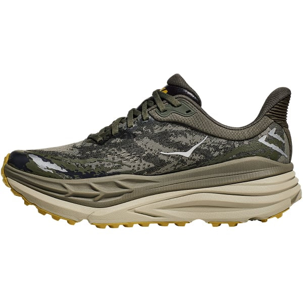 Hoka Stinson 7 colorway is identified as Olive Haze-Forest Cover.