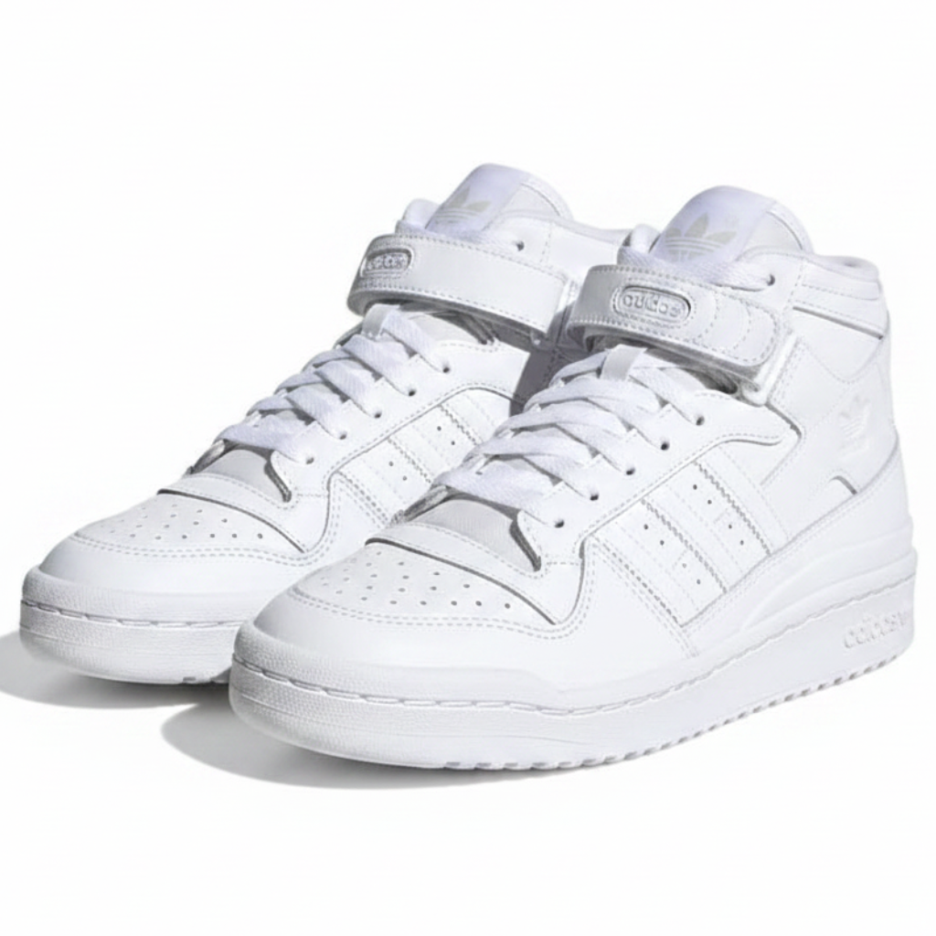 Adidas Forum Mid All White Pair