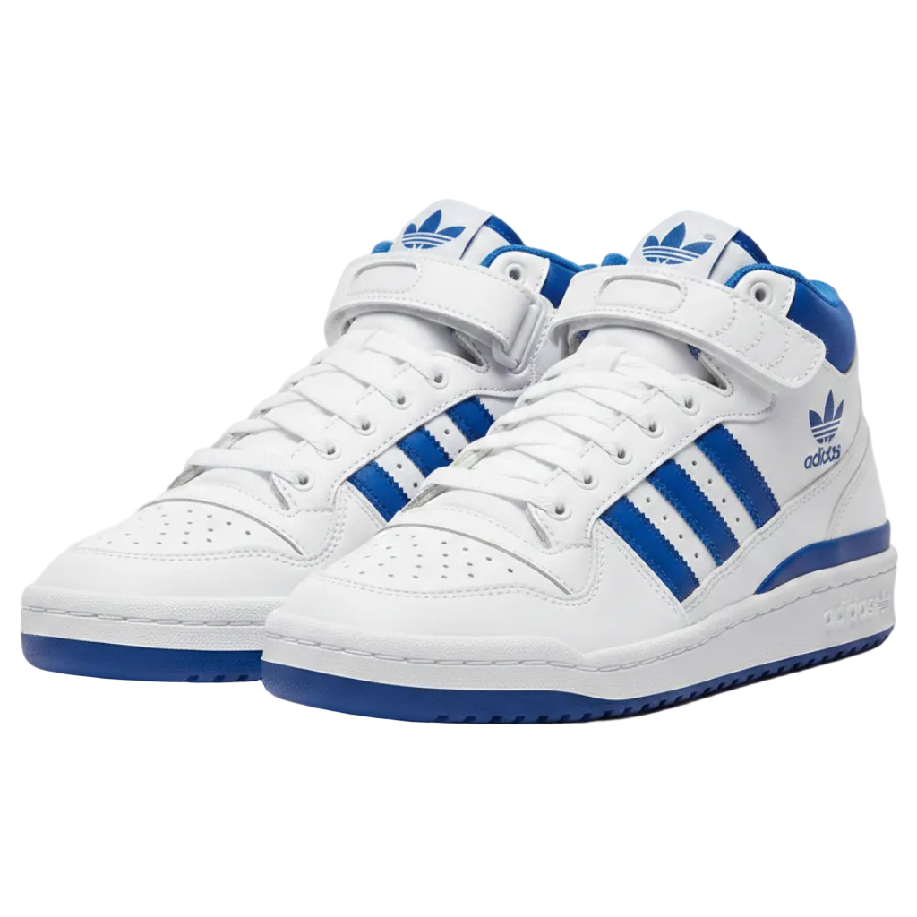 Adidas Forum Mid White Royal Blue Pair