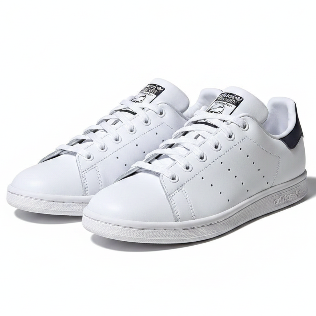 Adidas Stan Smith White Navy Heel Realistic Pair
