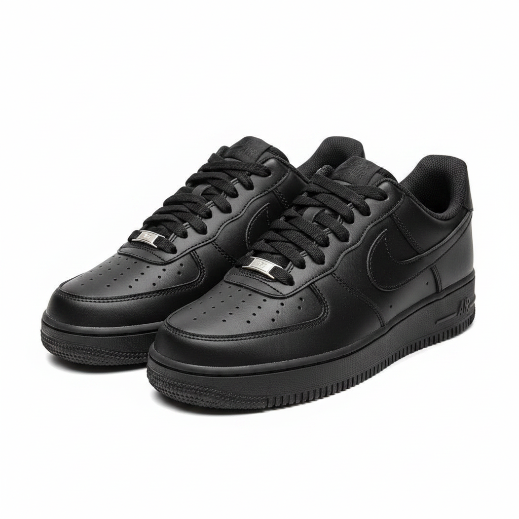 Nike Air Force 1 Low Triple Black Realistic Pair